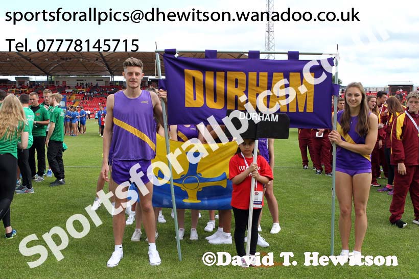 Opening ceremony, 2015 English Schools Track and Field Champs., Gateshead Stadium. Photo: David T. Hewitson/Sports for All Pics
